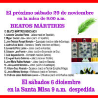 Visita de las reliquias  nuestros Beatos