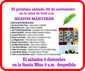 Visita de las reliquias  nuestros Beatos